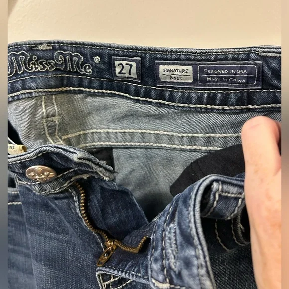 Miss Me Dark Blue Bootcut Jeans Size 27 Y2K style - Picture 6 of 7